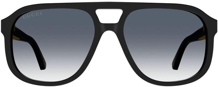 Gucci Sunglasses Aviator Full Rim, Black Frame and Grey Gradient Lens GG1188S002