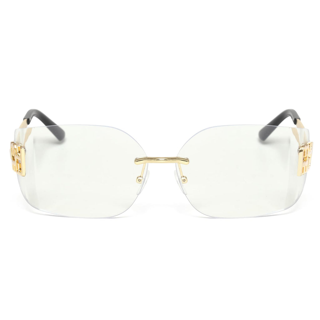 KENBO Futuristic Rimless Y2K Sunglasses for Women Men Fashion Wrap Around Frame Trendy Shield Frameless Design