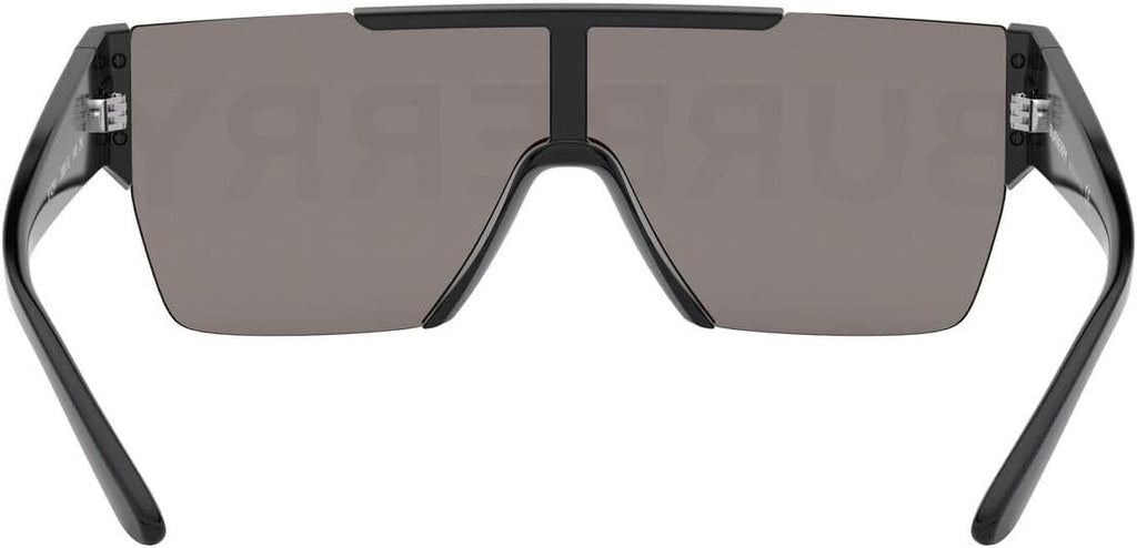 Burberry BE 4291 3001/G Black Plastic Rectangle Sunglasses Gold Mirror Lens