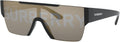 Burberry BE 4291 3001/G Black Plastic Rectangle Sunglasses Gold Mirror Lens