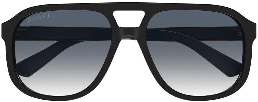 Gucci Sunglasses Aviator Full Rim, Black Frame and Grey Gradient Lens GG1188S002