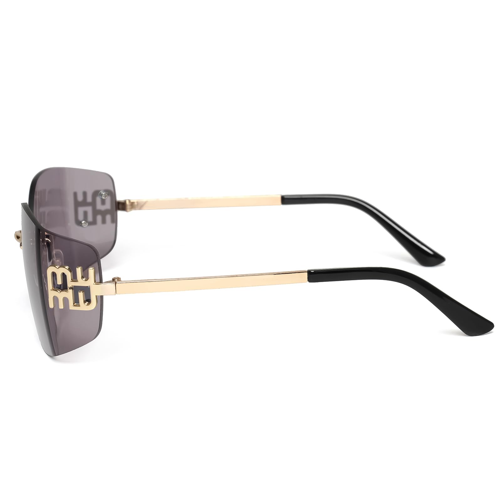 KENBO Futuristic Rimless Y2K Sunglasses for Women Men Fashion Wrap Around Frame Trendy Shield Frameless Design