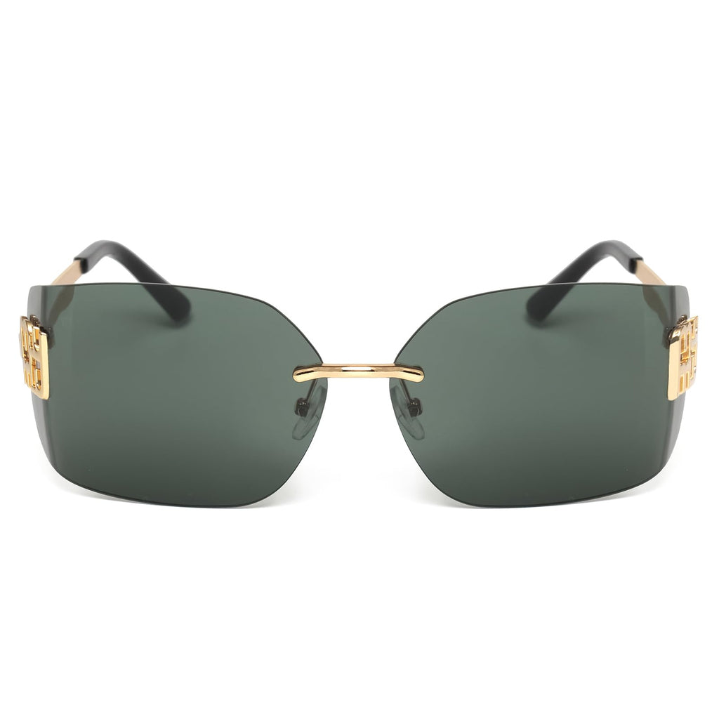 KENBO Futuristic Rimless Y2K Sunglasses for Women Men Fashion Wrap Around Frame Trendy Shield Frameless Design