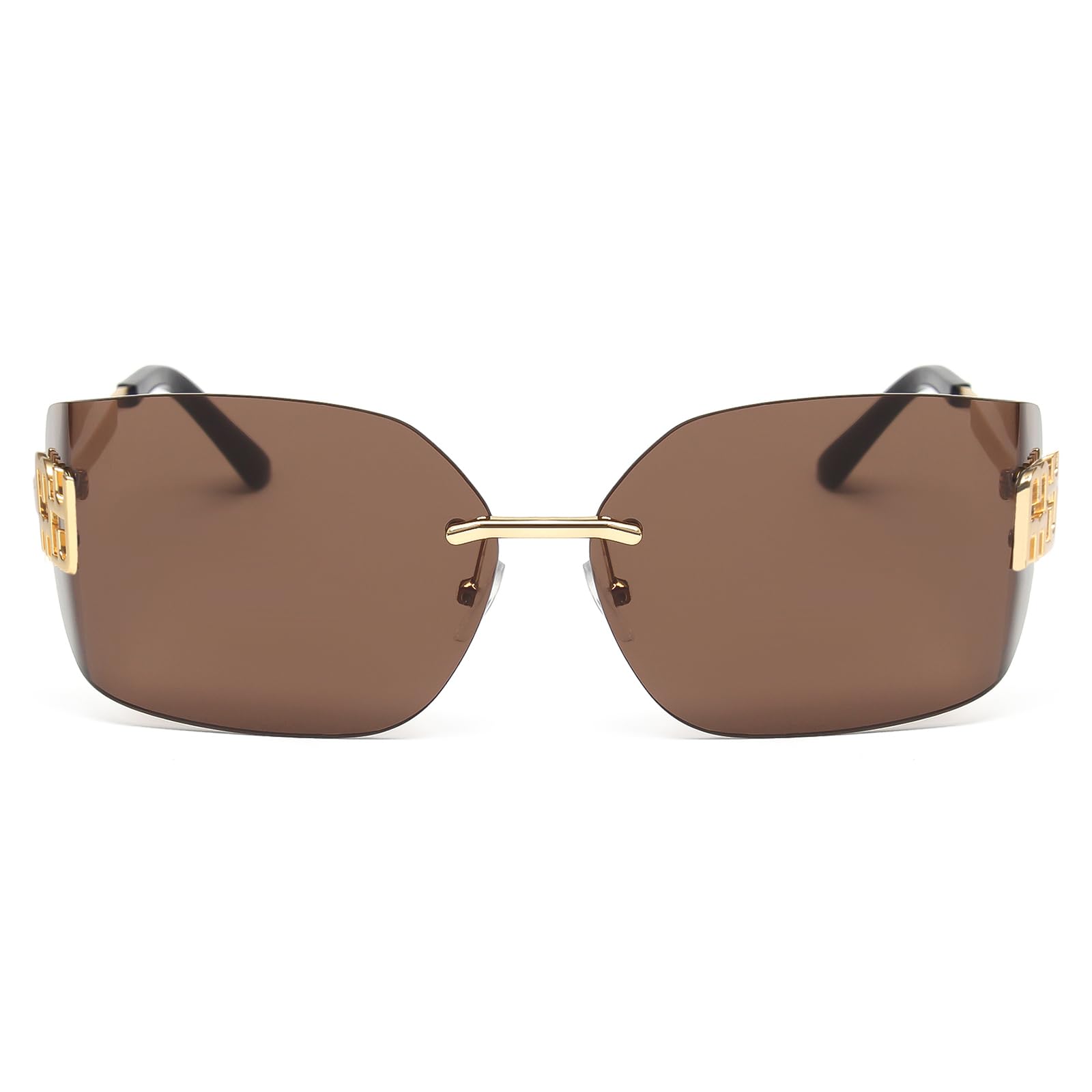 KENBO Futuristic Rimless Y2K Sunglasses for Women Men Fashion Wrap Around Frame Trendy Shield Frameless Design