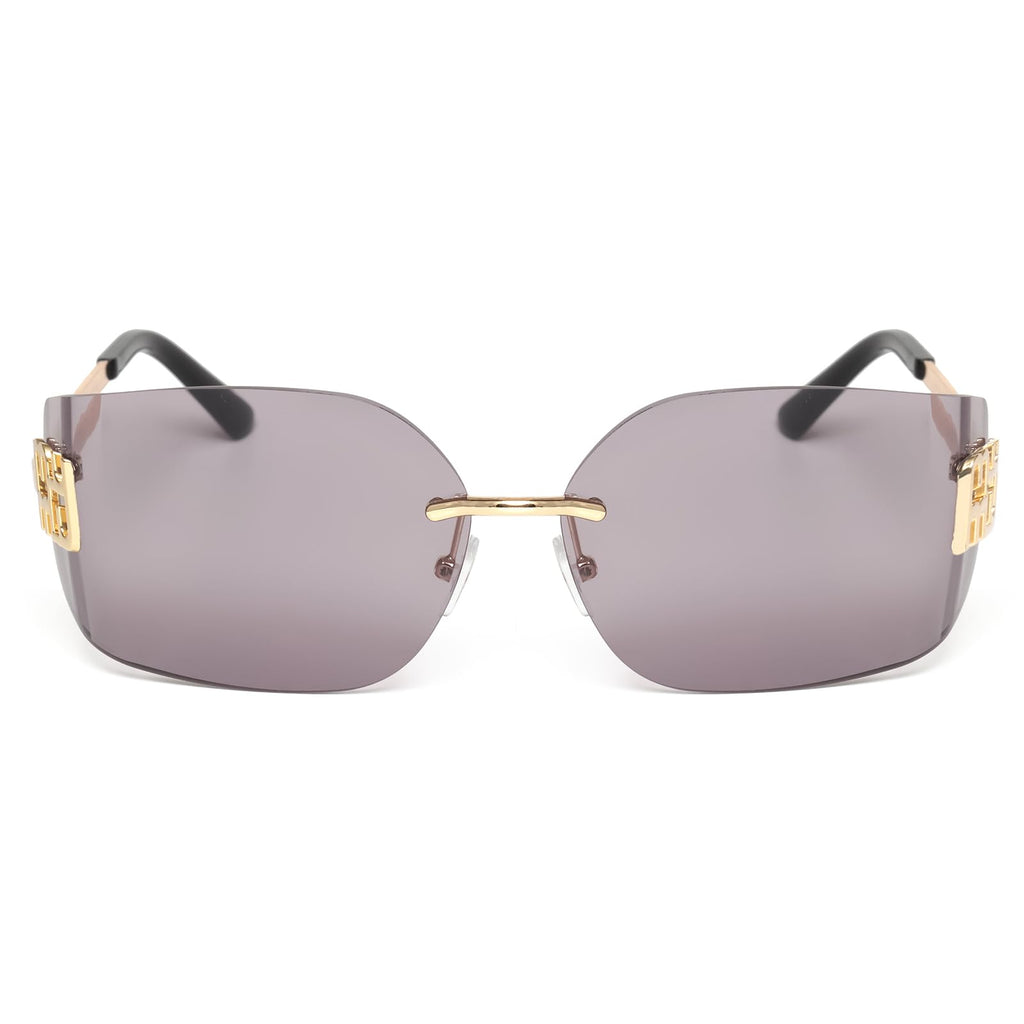 KENBO Futuristic Rimless Y2K Sunglasses for Women Men Fashion Wrap Around Frame Trendy Shield Frameless Design