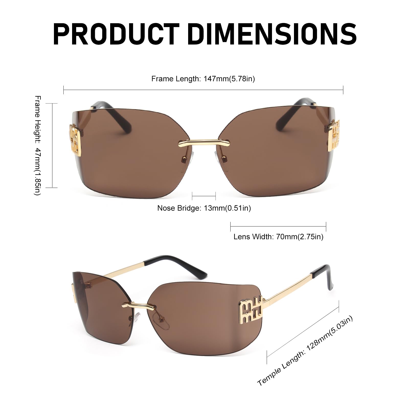KENBO Futuristic Rimless Y2K Sunglasses for Women Men Fashion Wrap Around Frame Trendy Shield Frameless Design
