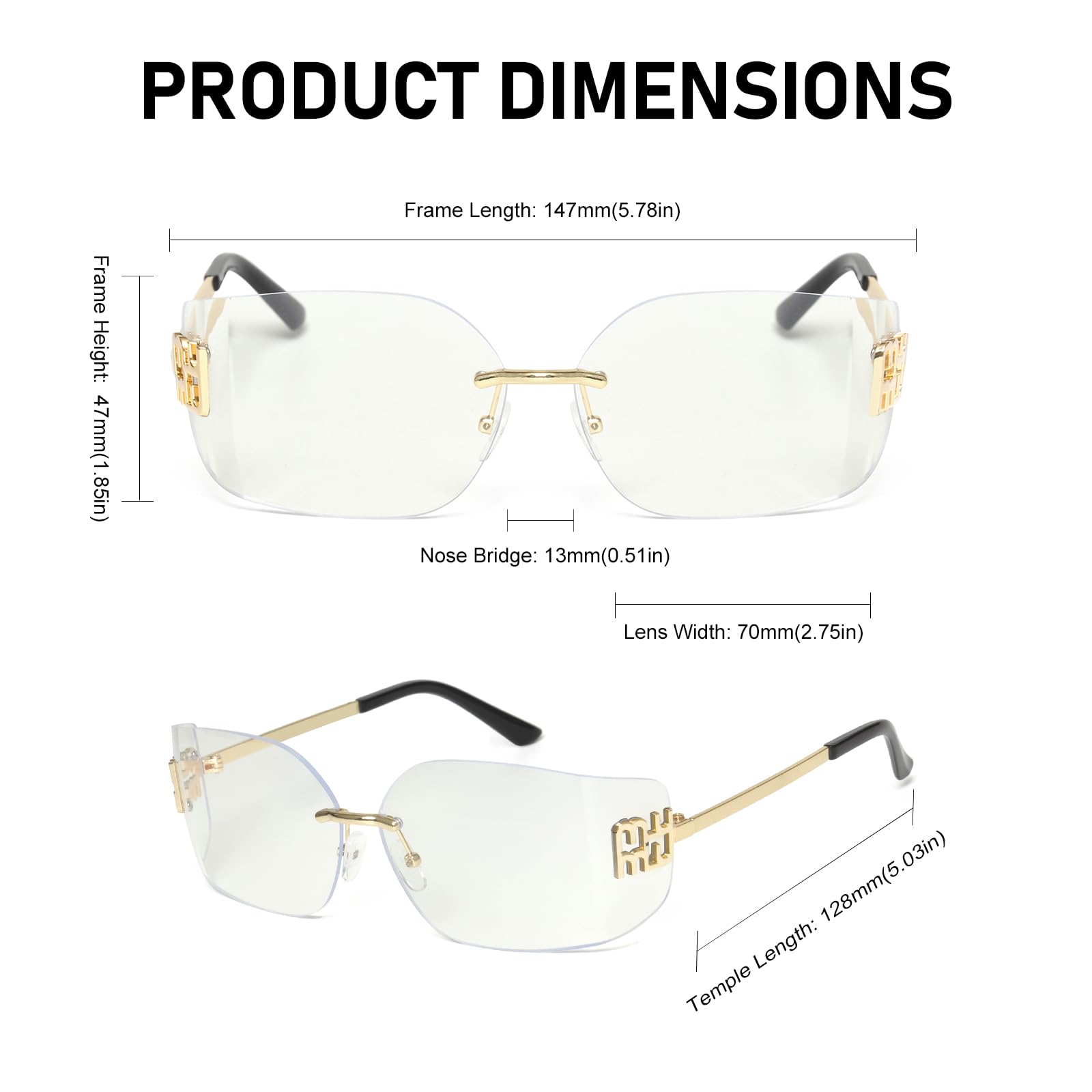 KENBO Futuristic Rimless Y2K Sunglasses for Women Men Fashion Wrap Around Frame Trendy Shield Frameless Design