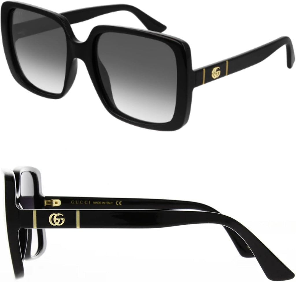 Gucci GG0632S GG Running Logo Square-Shaped Non-Polarized Sunglasses for Women – Includes Luxury Eyewear Kit – Black Frame with Gray Lens