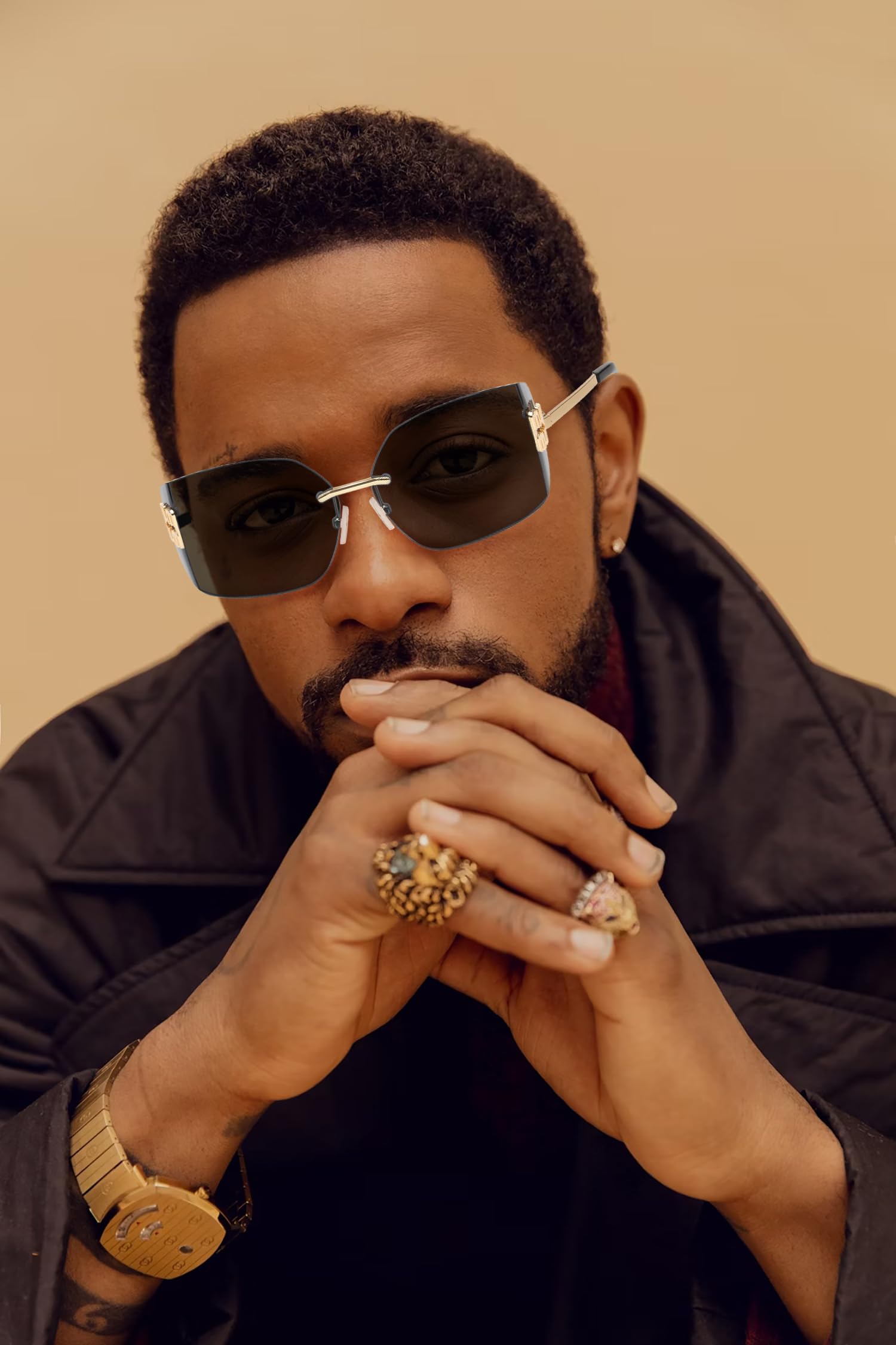 KENBO Futuristic Rimless Y2K Sunglasses for Women Men Fashion Wrap Around Frame Trendy Shield Frameless Design