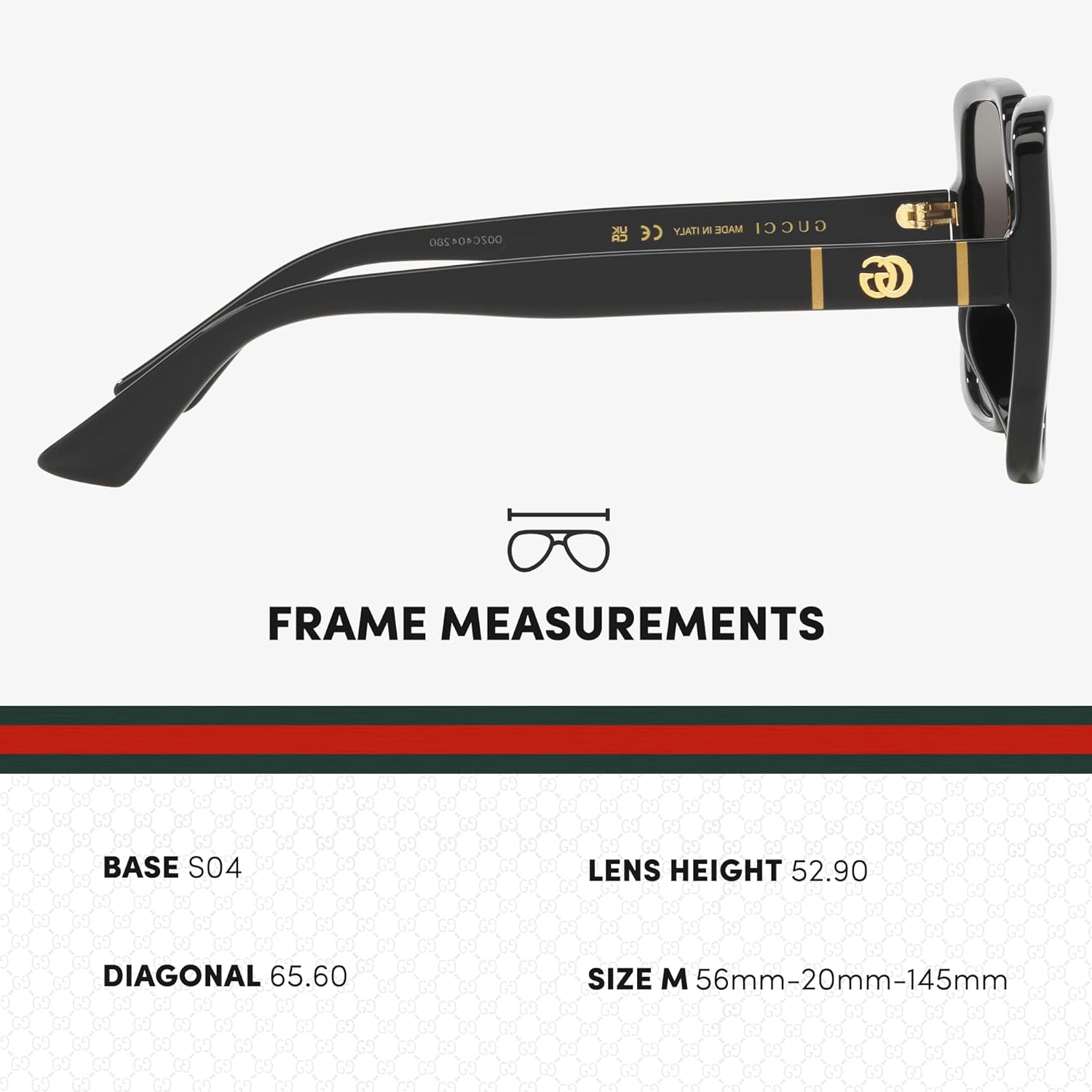 Gucci GG0632S GG Running Logo Square-Shaped Non-Polarized Sunglasses for Women – Includes Luxury Eyewear Kit – Black Frame with Gray Lens