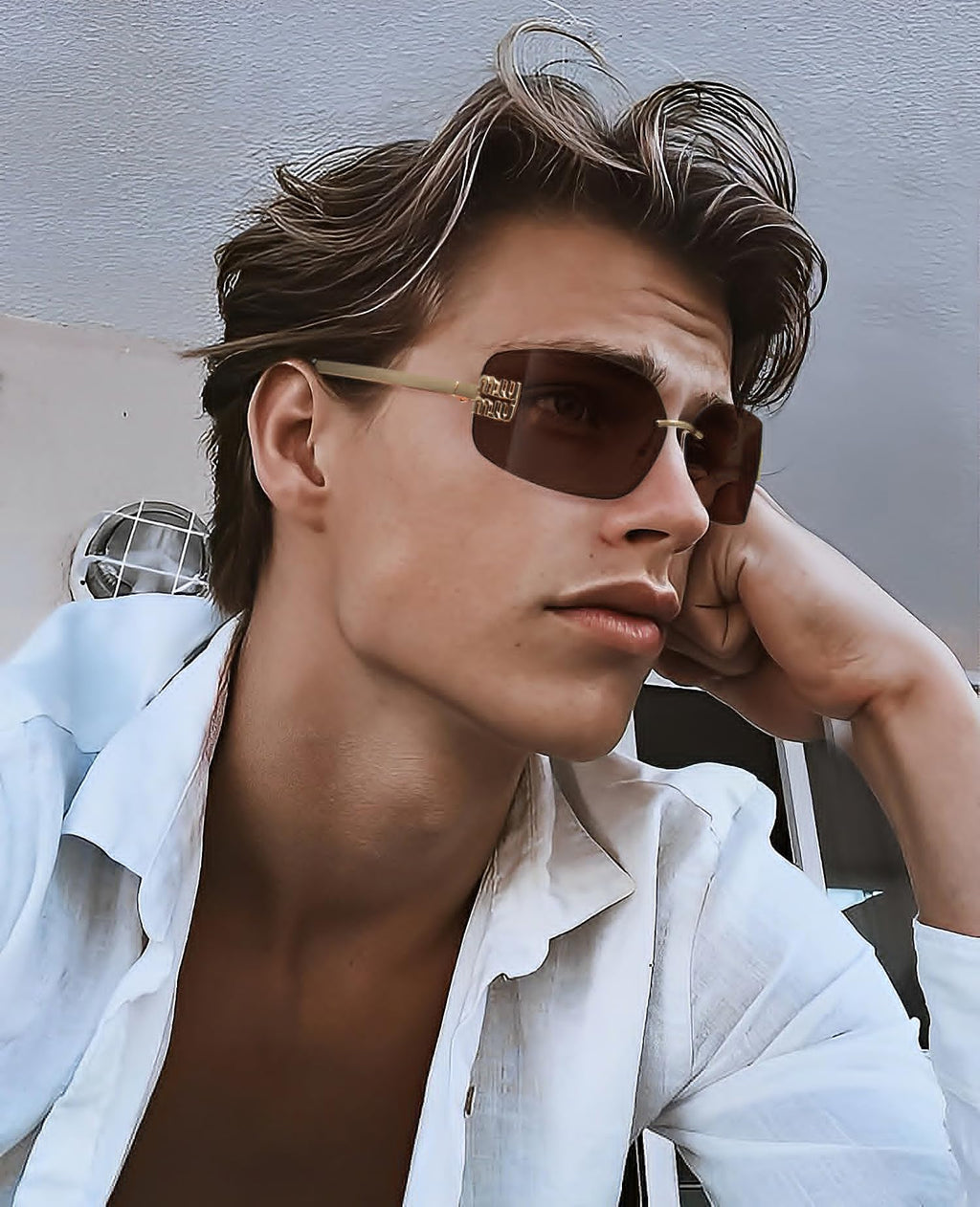 KENBO Futuristic Rimless Y2K Sunglasses for Women Men Fashion Wrap Around Frame Trendy Shield Frameless Design